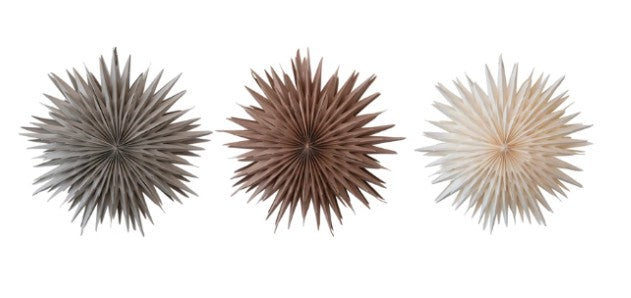 Recycled Paper Folding Snowflake Ornament w/ LED Light String, 3 Colors