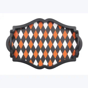 Vintage Halloween Harlequin Tray