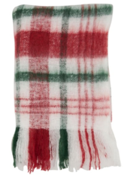 Faux Mohair Plaid Throw