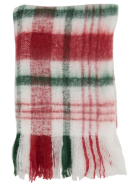Faux Mohair Plaid Throw