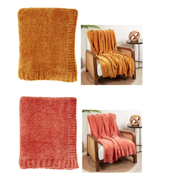 Knitted Chenille Throw
