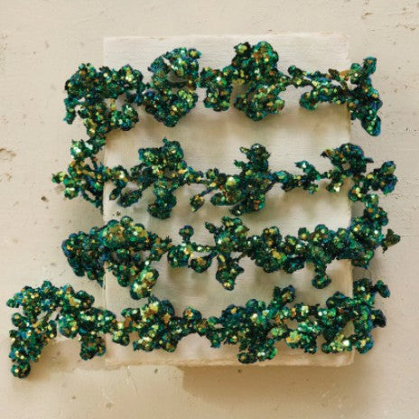 Foam & Glitter Ball Garland, Iridescent Finish, Green