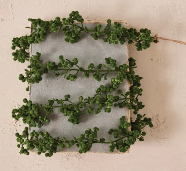 72"L x 2-3/4"H Flocked Foam Ball Garland, Green