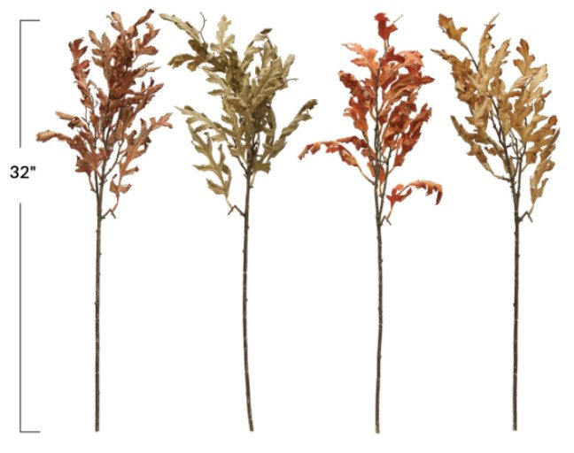 32"H Faux Oak Leaf Pick, 4 Colors